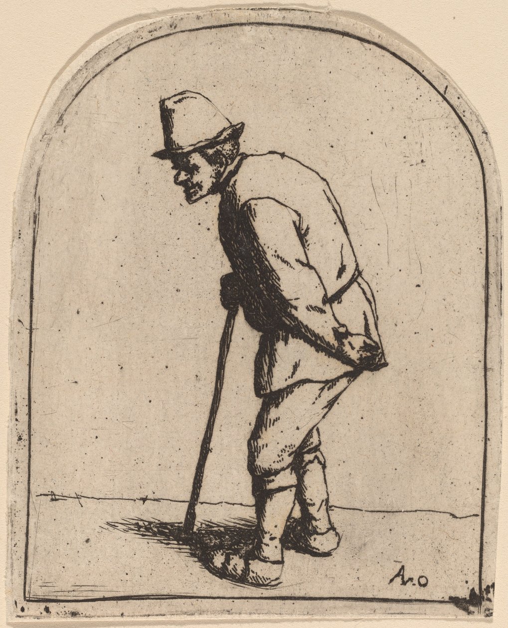 Contadino con la schiena curva da Adriaen van Ostade