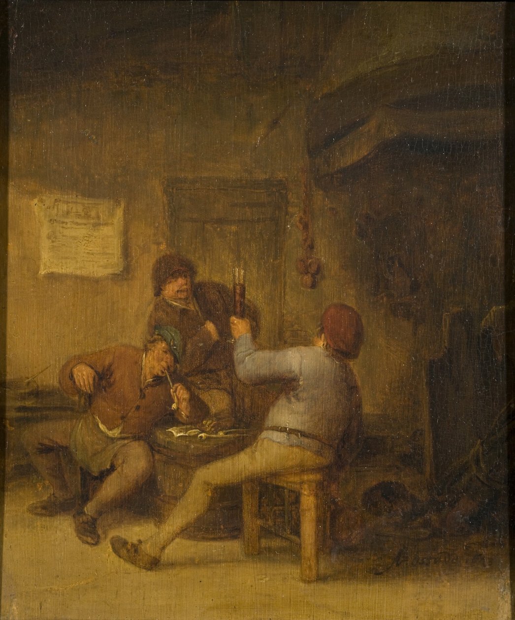 Contadini che bevono e fumano da Adriaen van Ostade