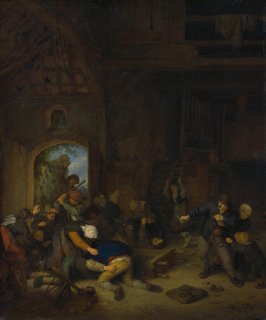 Contadini che litigano da Adriaen van Ostade