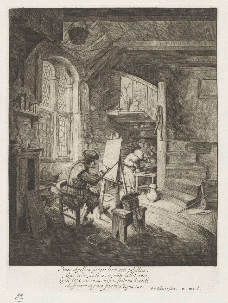 Pittore nel suo atelier da Adriaen van Ostade