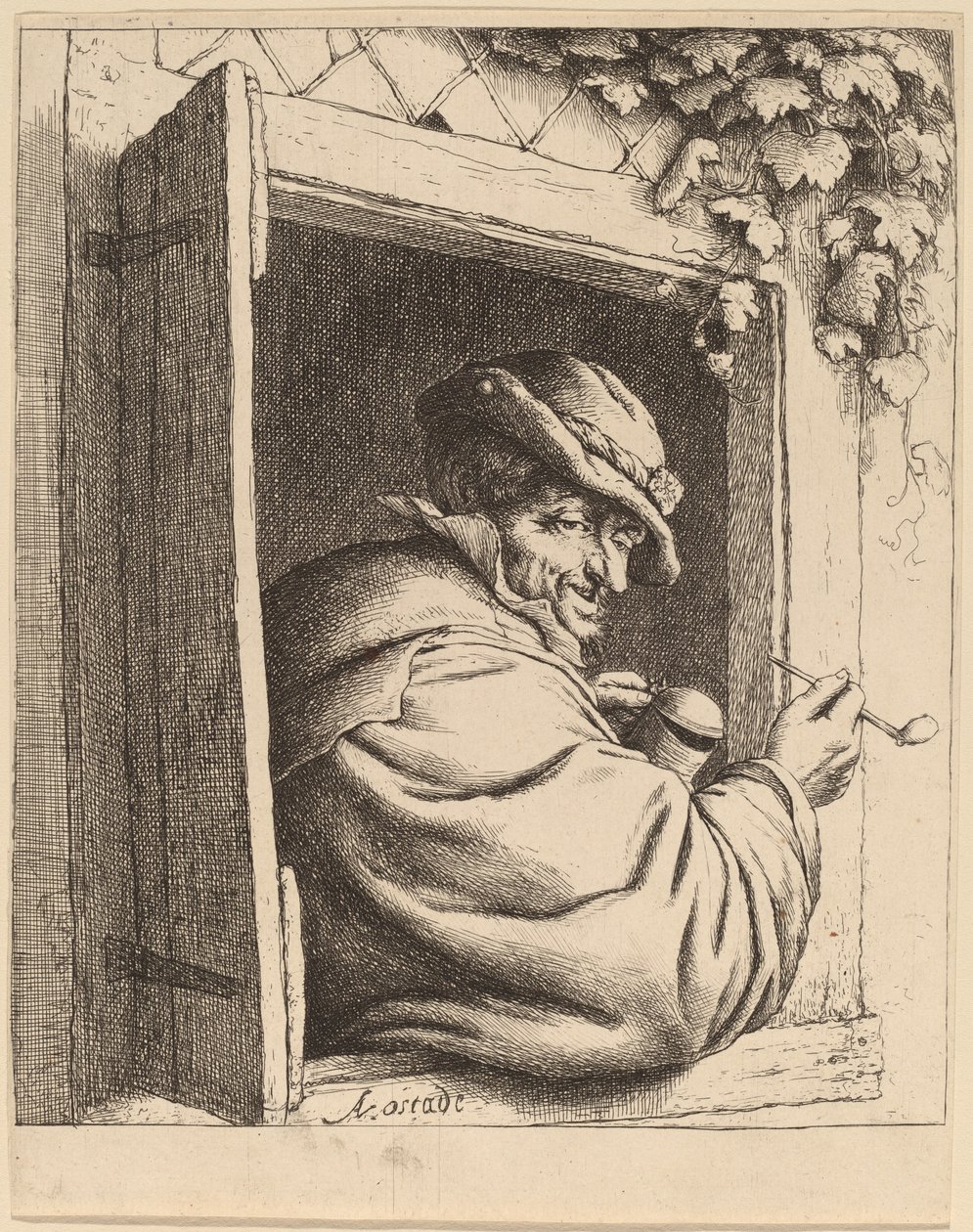 Fumatore alla Finestra da Adriaen van Ostade