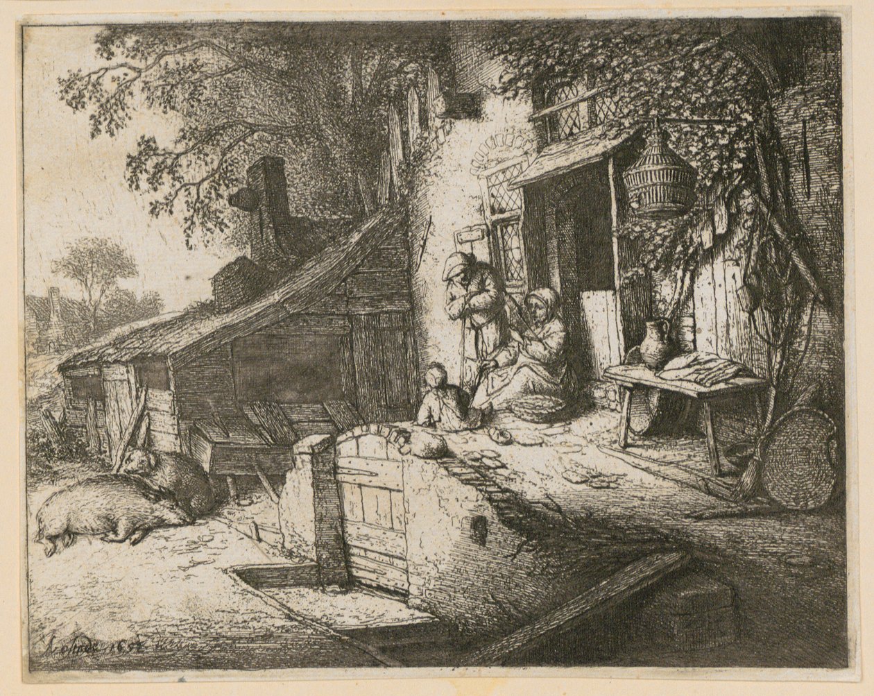 Filatrice da Adriaen van Ostade