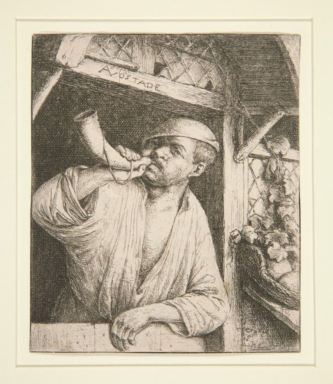 Il fornaio che suona il corno da Adriaen van Ostade
