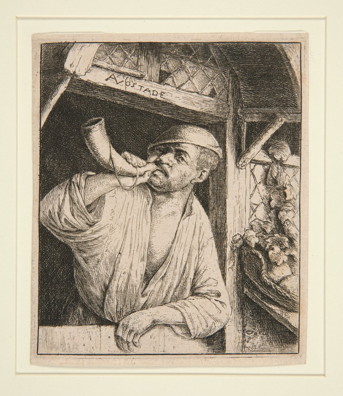 Il fornaio che suona il corno da Adriaen van Ostade