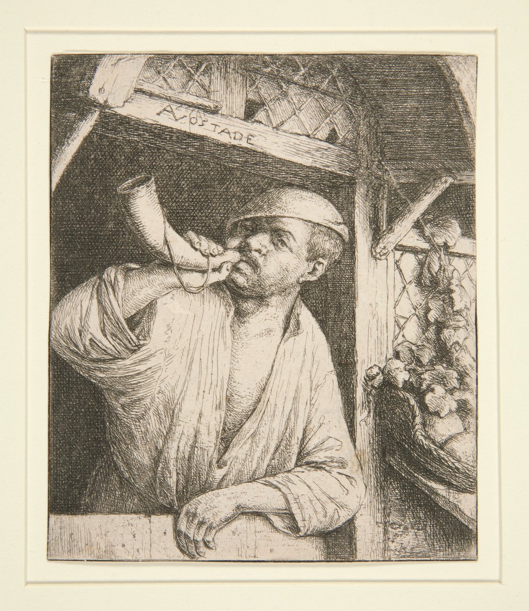 Il fornaio che suona il corno da Adriaen van Ostade