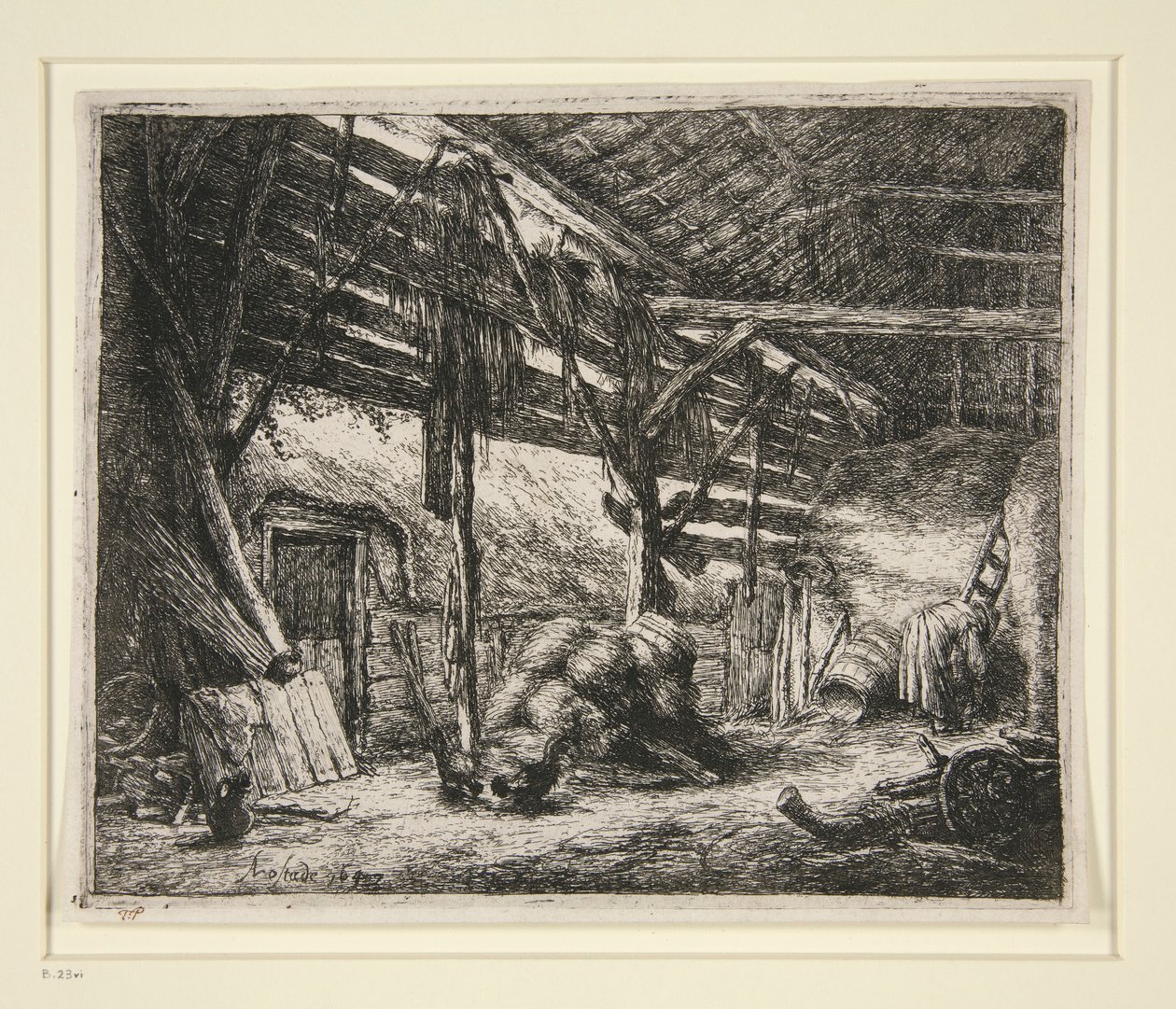 Il fienile da Adriaen van Ostade