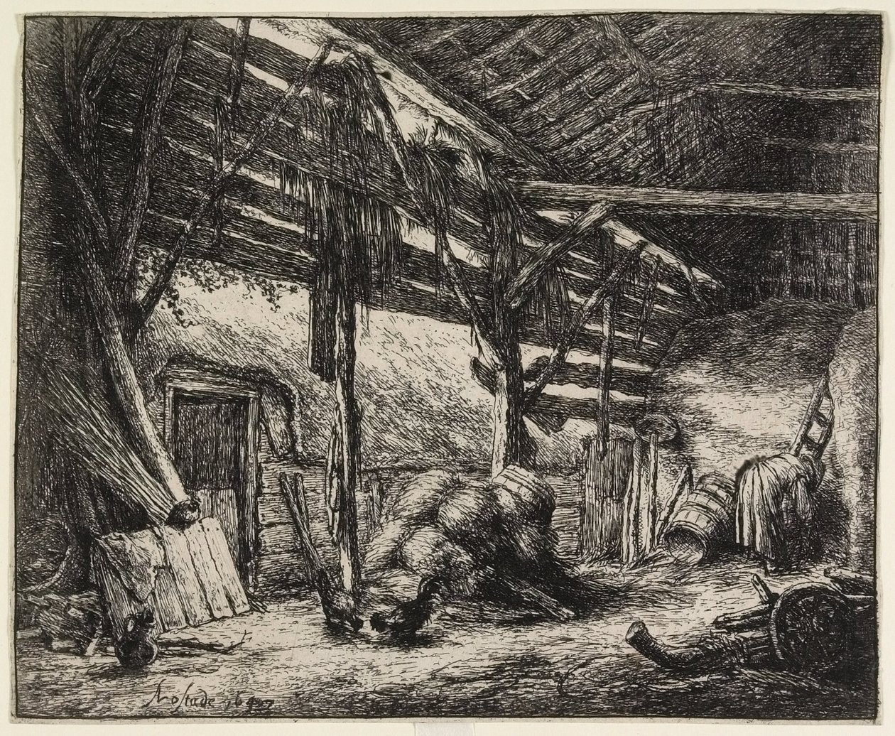 Il fienile da Adriaen van Ostade