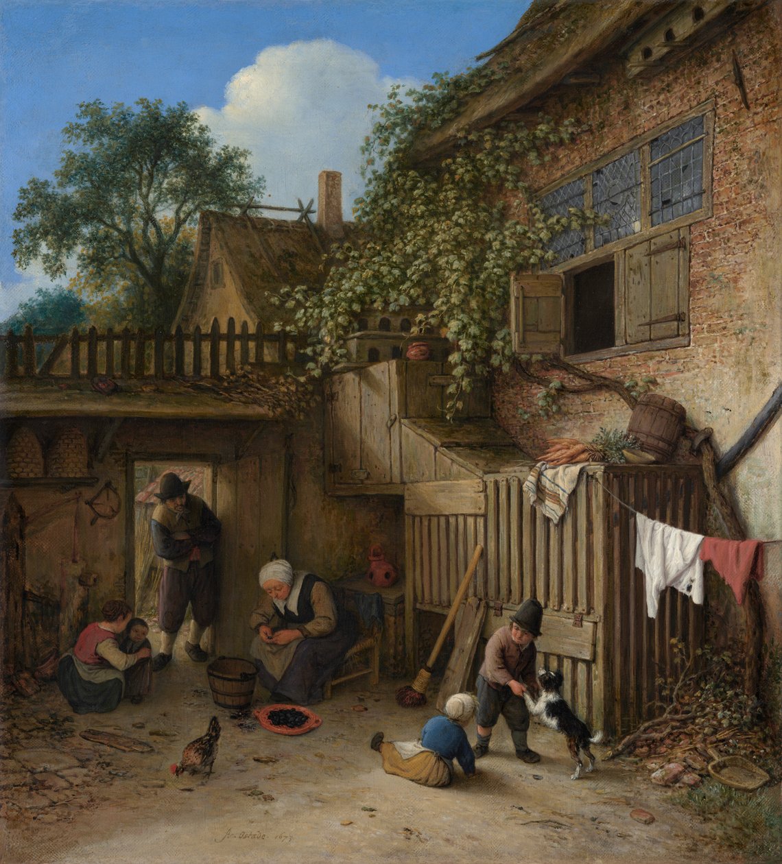 Il cortile della casa di campagna da Adriaen van Ostade