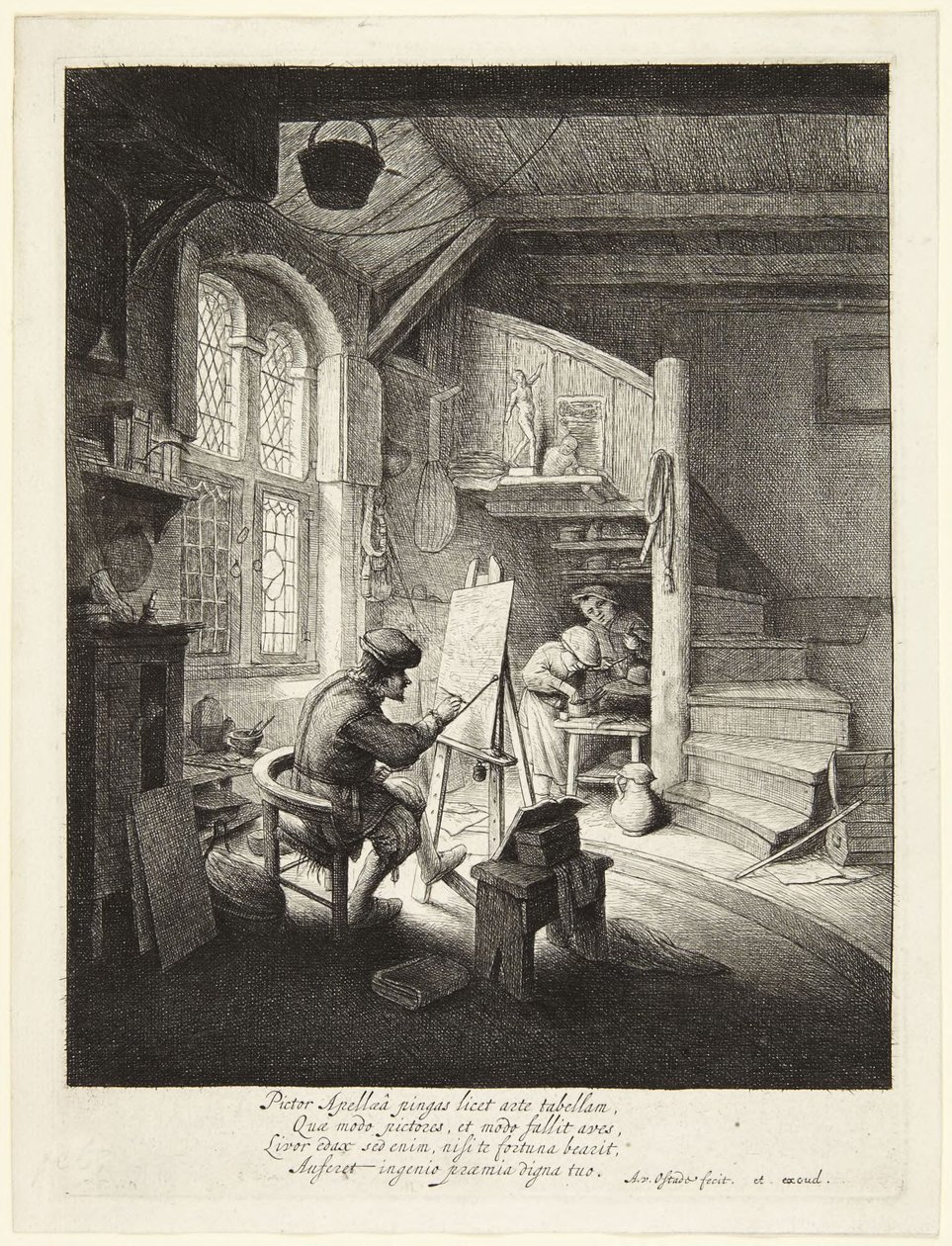 Il pittore nel suo studio da Adriaen van Ostade