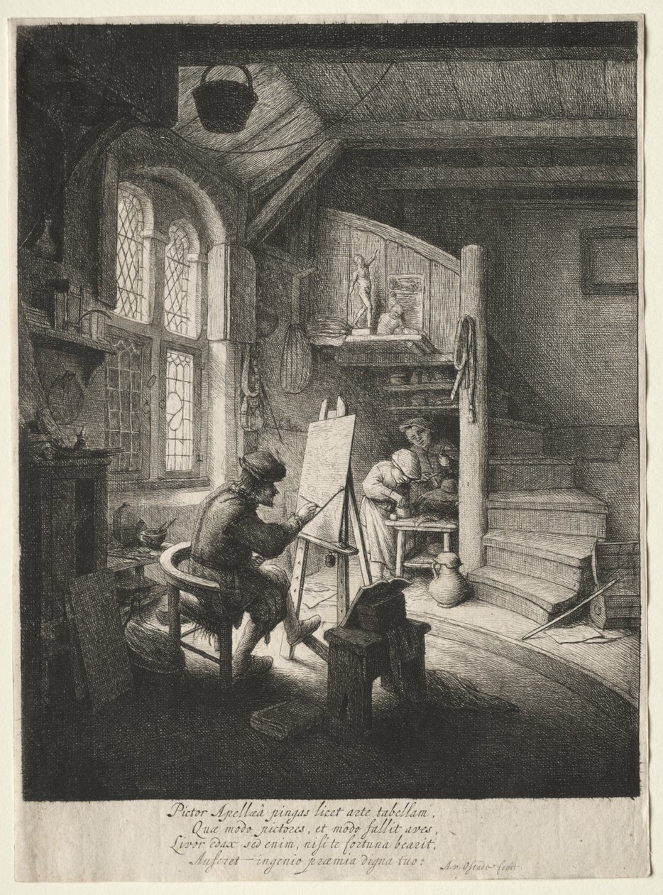 Lo studio del pittore da Adriaen van Ostade