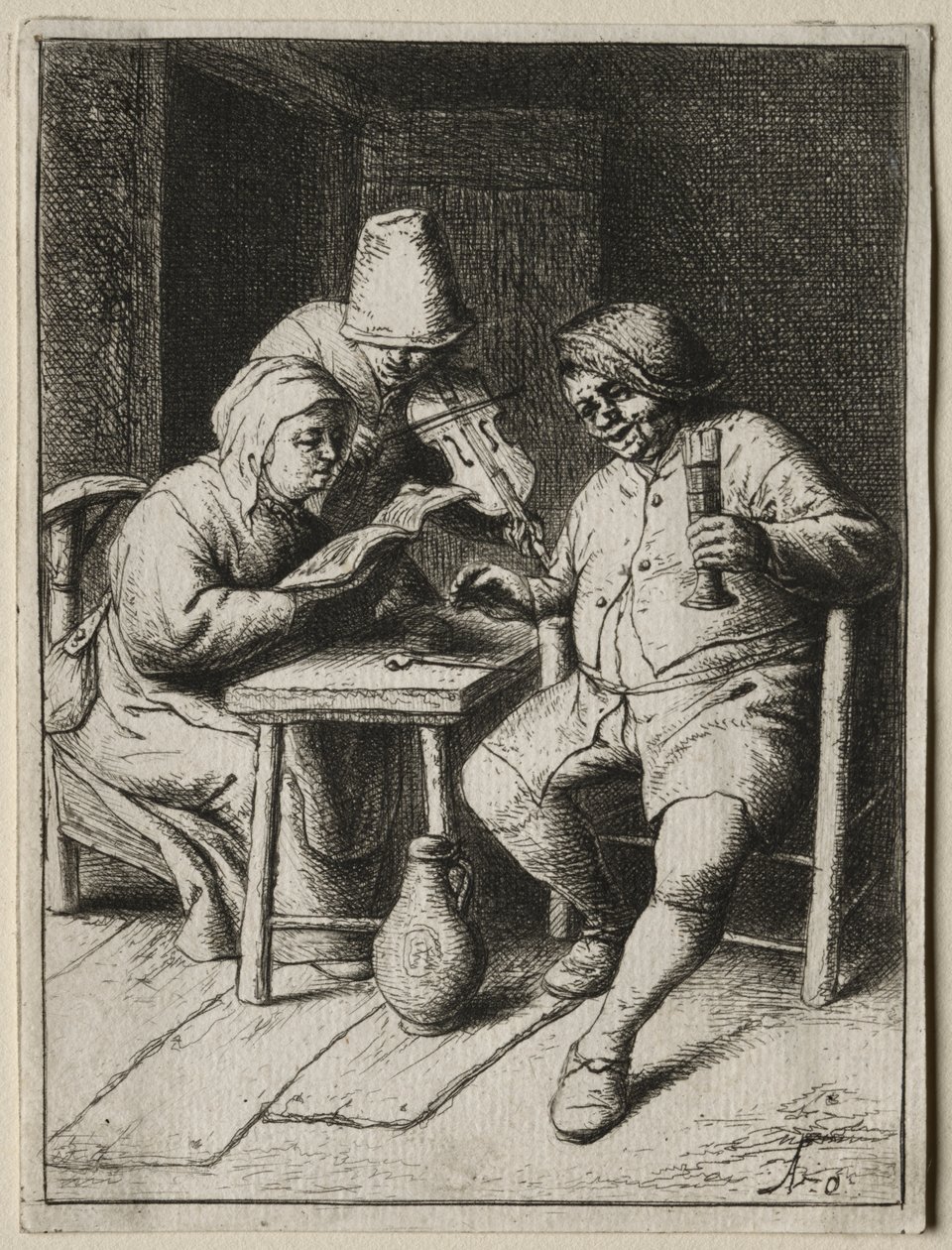 Il cantante da Adriaen van Ostade