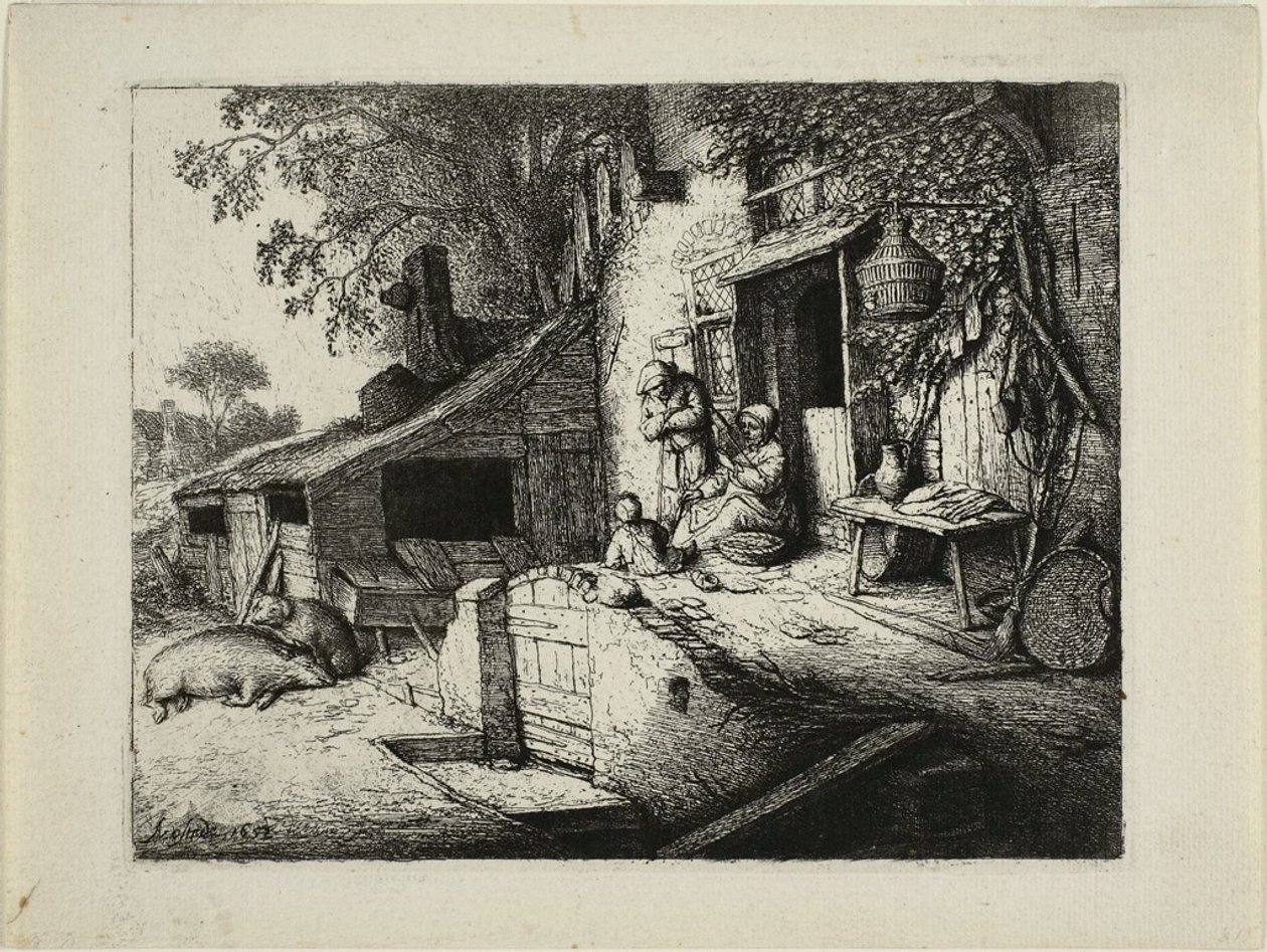 La donna che gira da Adriaen van Ostade