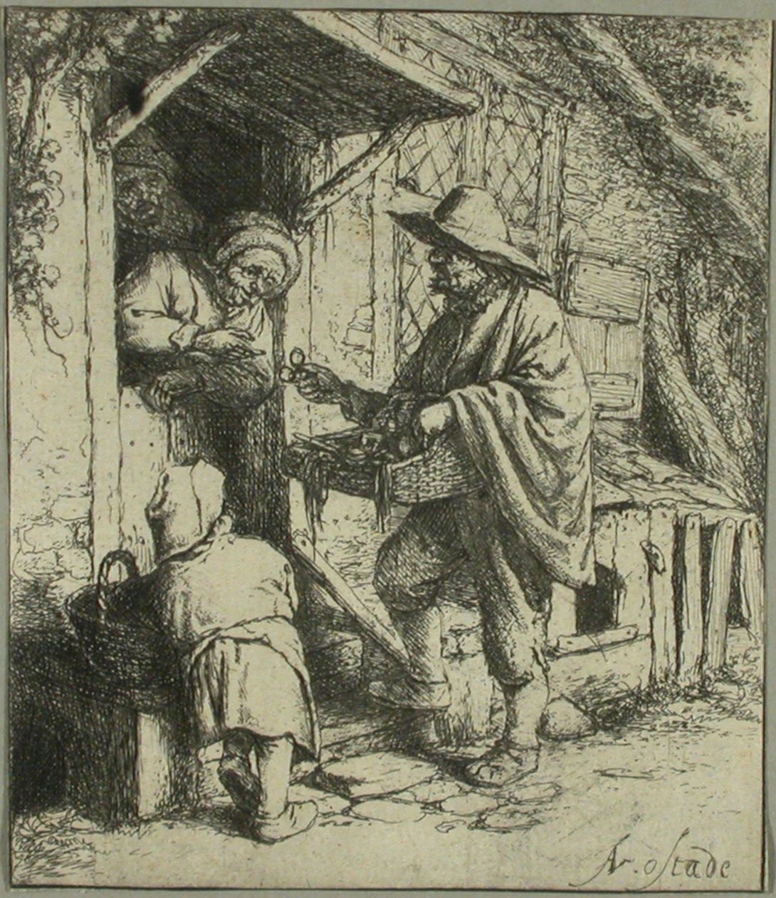 Il venditore di occhiali da Adriaen van Ostade