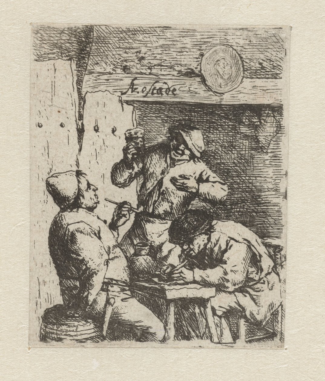Due fumatori e un bevitore in una locanda da Adriaen van Ostade
