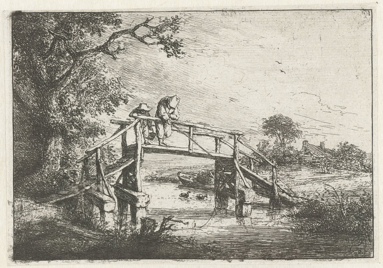 Due pescatori su un ponte da Adriaen van Ostade