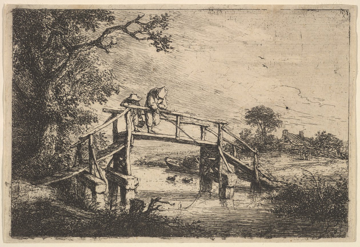 Due Pescatori su un Ponte, 1647 da Adriaen van Ostade