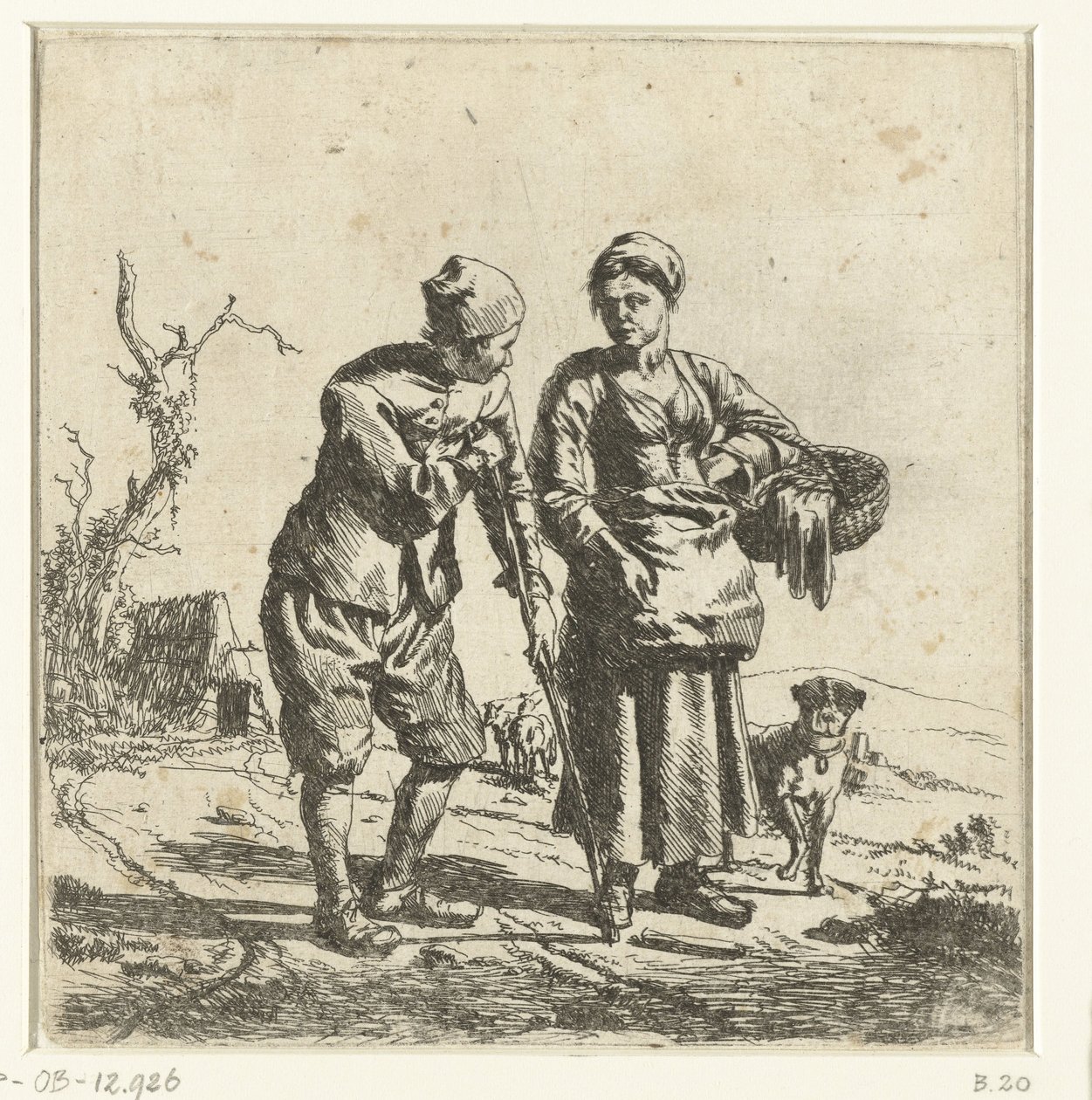 Contadino e contadina in conversazione da Adriaen van de Velde