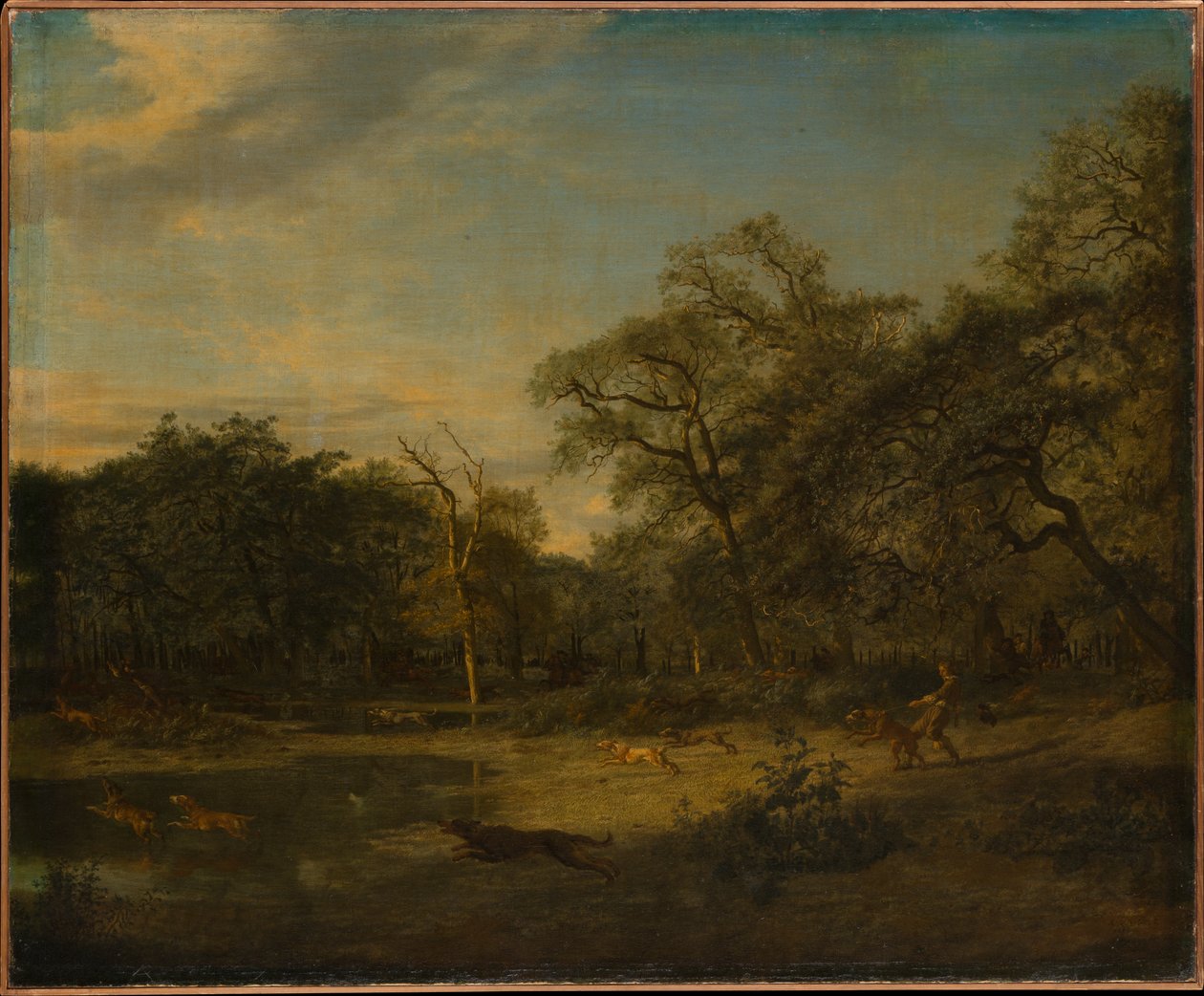 Caccia al cervo in un paesaggio forestale paludoso da Adriaen van de Velde