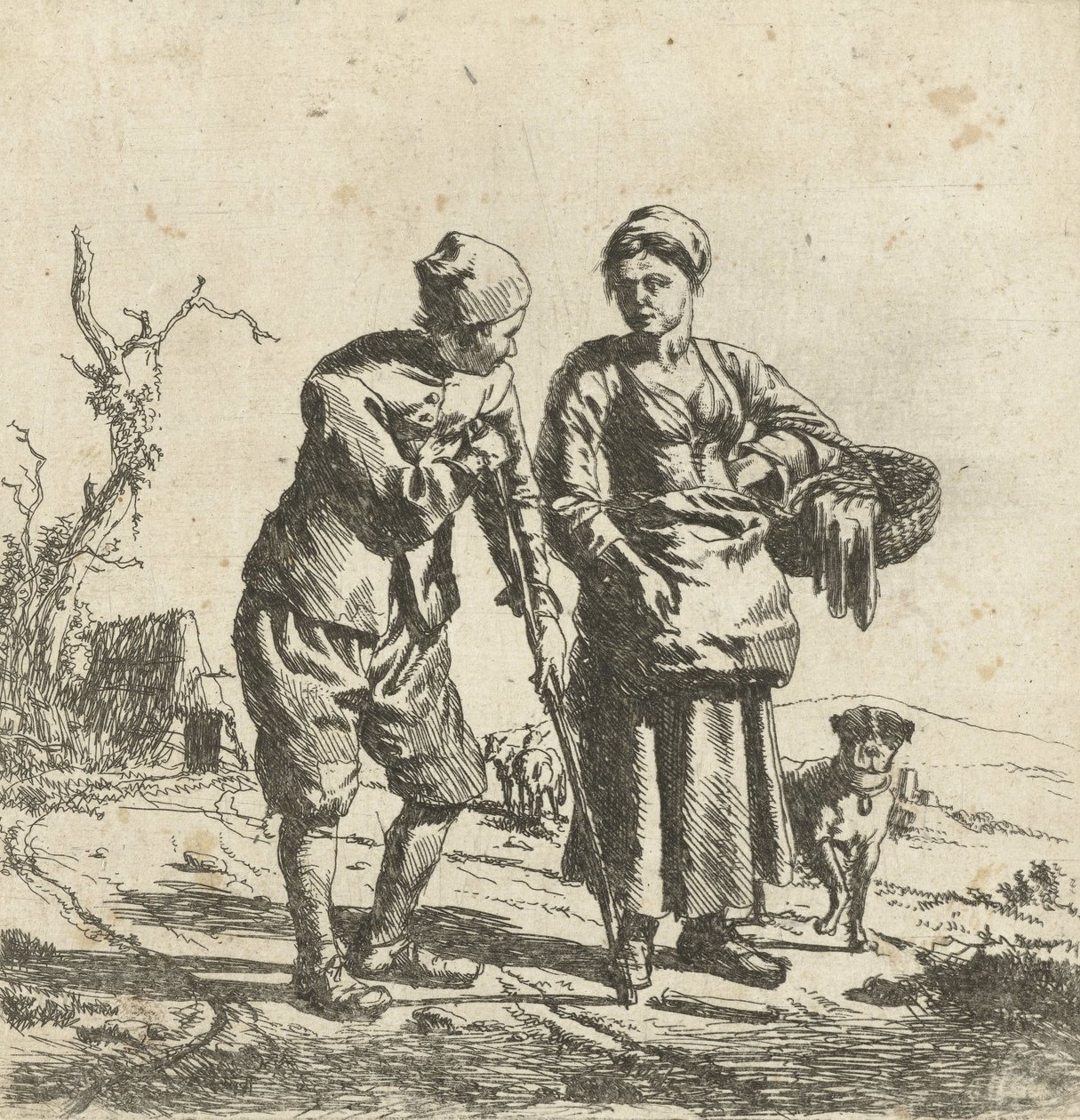 Contadino e sua moglie in conversazione da Adriaen van de Velde