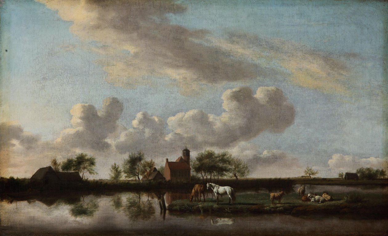 Paesaggio fluviale pianeggiante da Adriaen van de Velde