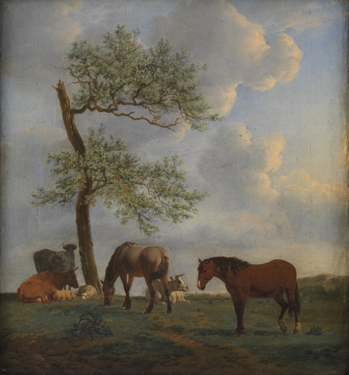 Pascolo con cavalli e bestiame da Adriaen van de Velde
