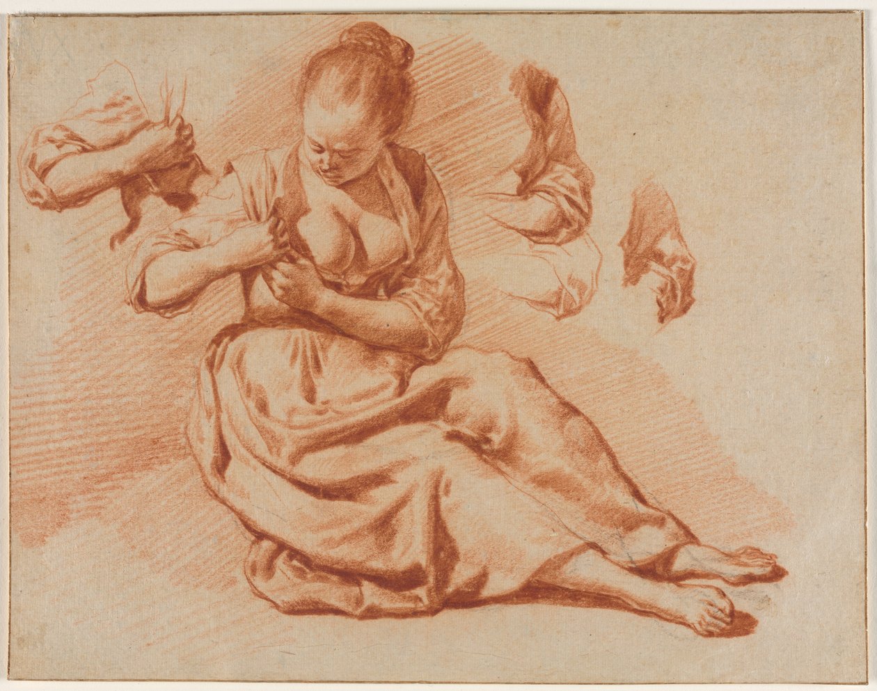 Donna Seduta che Cerca le Pulci da Adriaen van de Velde