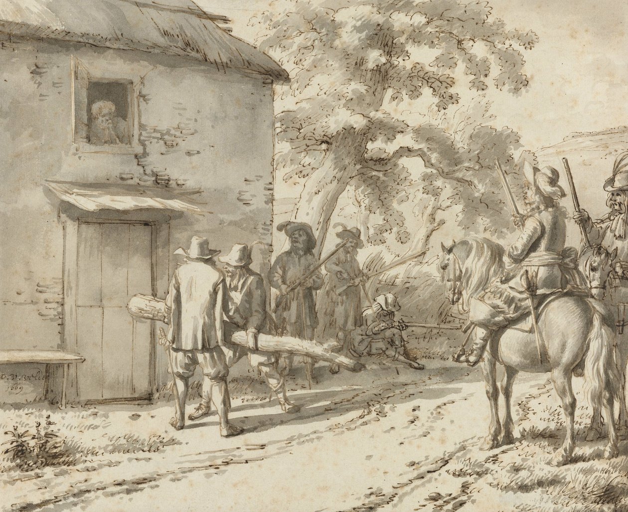 Soldati forzano una porta da Adriaen van de Velde