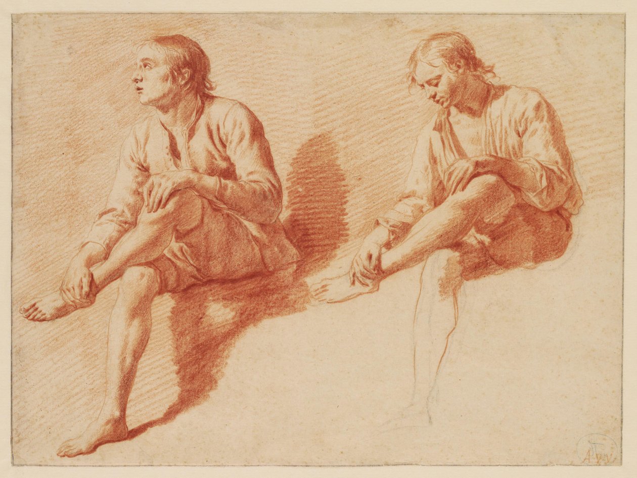 Due studi di un ragazzo seduto da Adriaen van de Velde