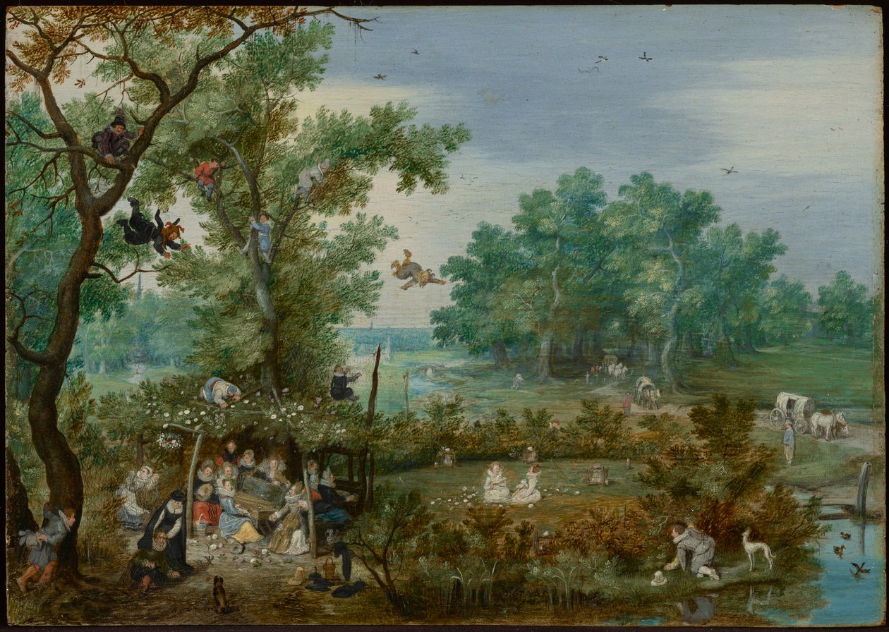 Allegra compagnia in un bosco da Adriaen van de Venne