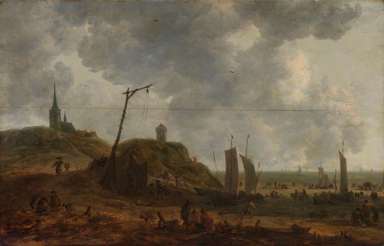 La spiaggia di Katwijk da Adriaen van der Kabel