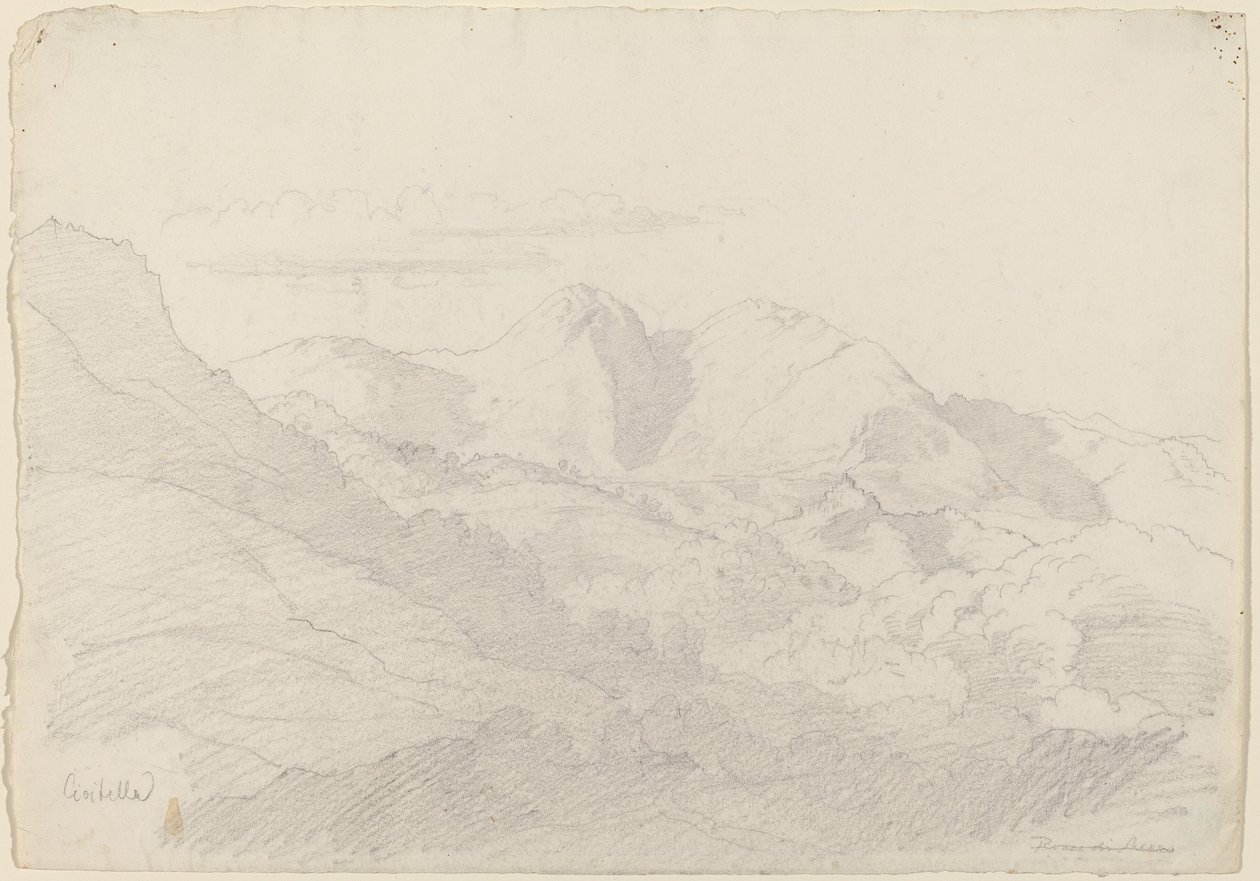 Le colline sabine e Rocca Santo Stefano viste da Civitella da Adrian Ludwig Richter