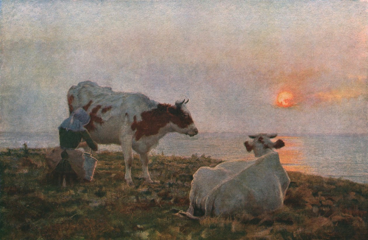 Il sole al tramonto, c. 1897, c. 1930 da Adrian Stokes