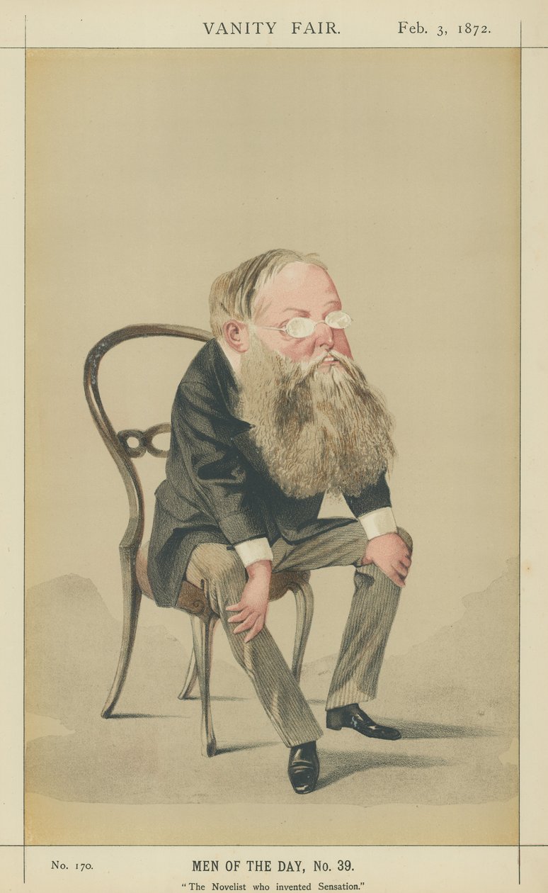 Mr Wilkie Collins (litografia a colori) da Adriano Cecioni