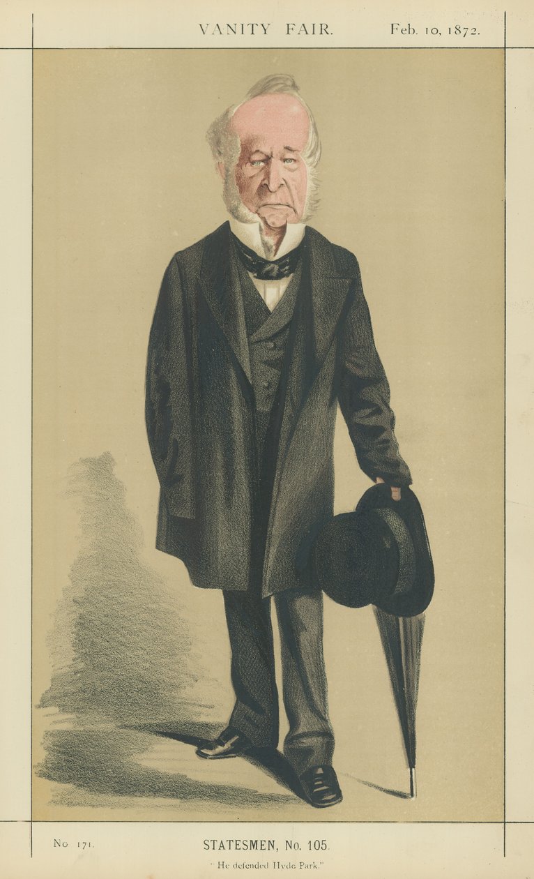 Il Giusto Onorevole Spencer Horatio Walpole (litografia a colori) da Adriano Cecioni