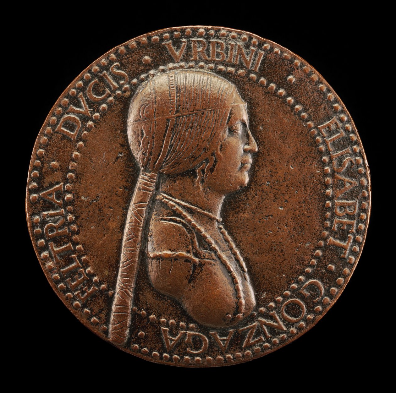 Elisabetta Gonzaga, morta nel 1526, duchessa di Urbino, moglie di Guidobaldo I 1489..., probabilmente dopo il 1502 da Adriano Fiorentino