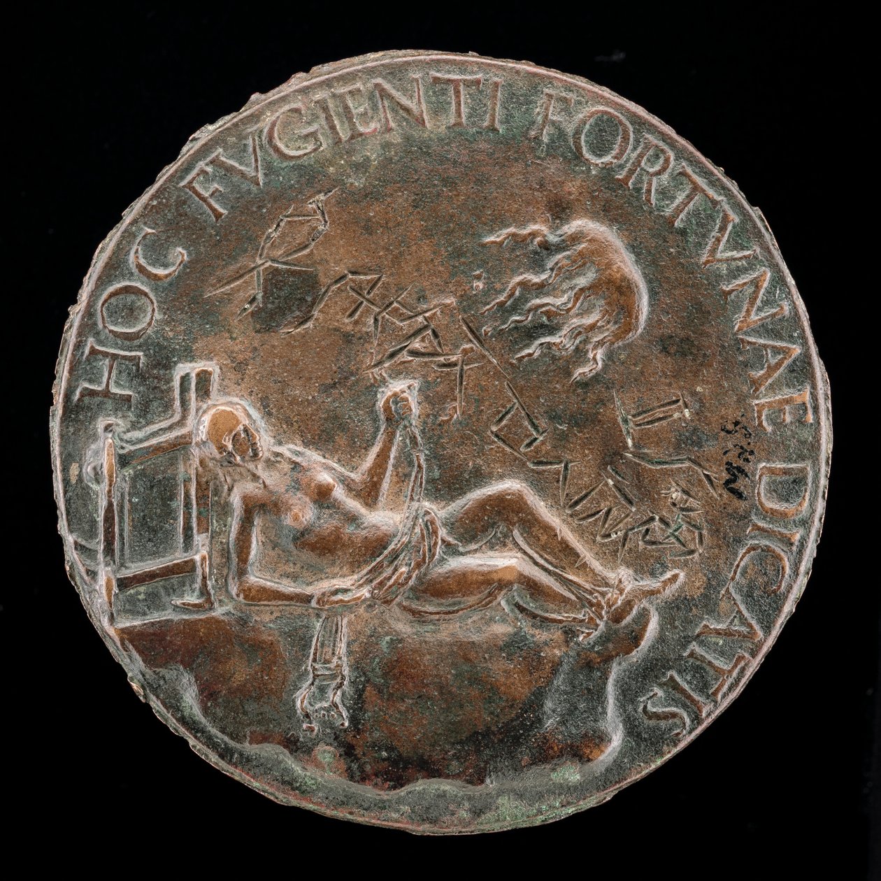 Figura femminile che tiene una briglia [retro], probabilmente dopo il 1502 da Adriano Fiorentino