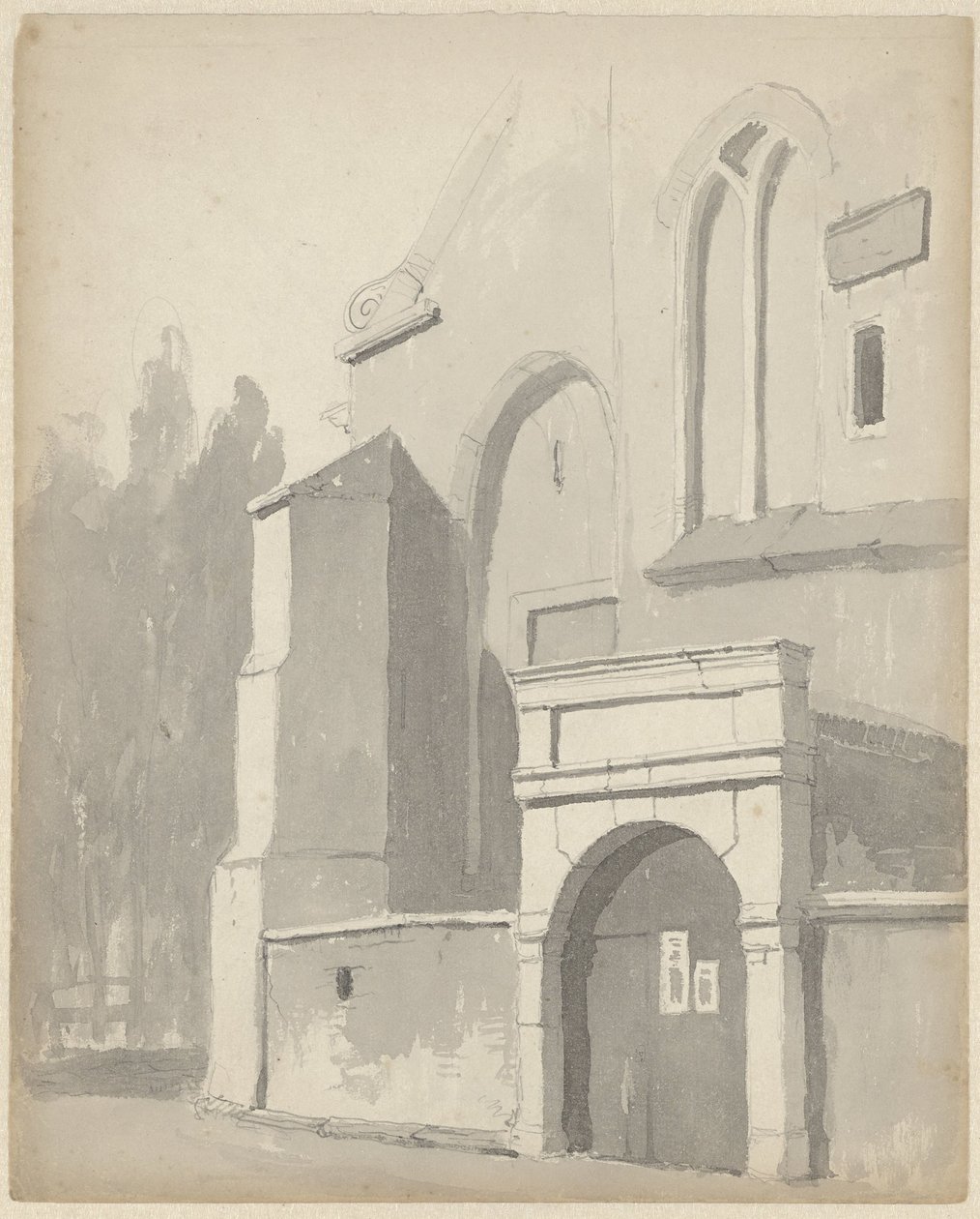 Veduta di un portale di una chiesa da Adrianus Eversen