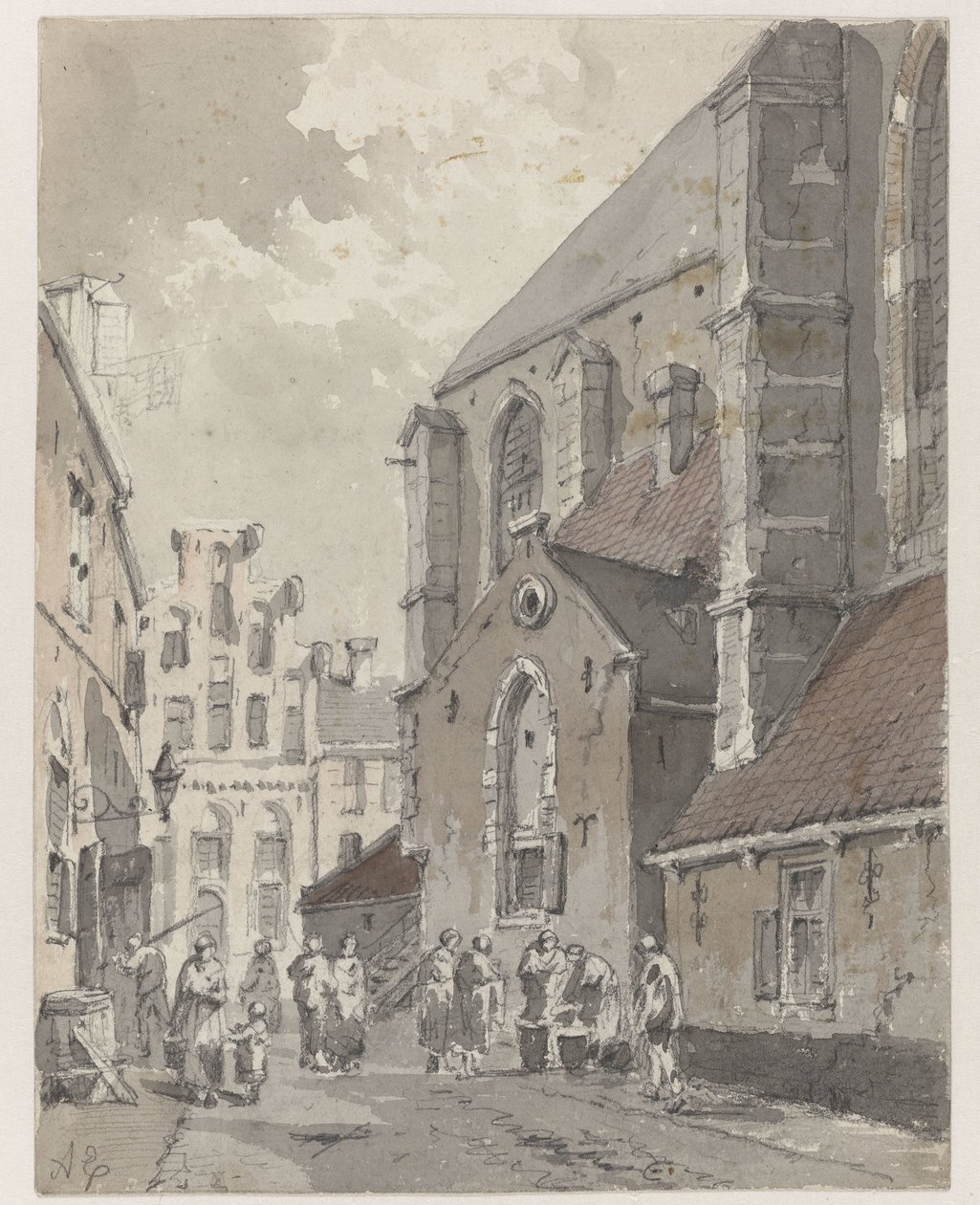 Veduta di Amersfoort, a destra una parte della chiesa di San Giorgio da Adrianus Eversen