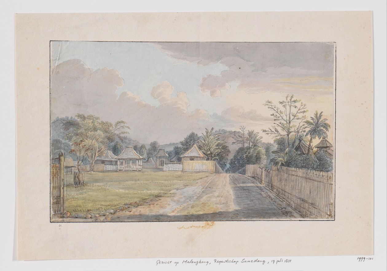 Veduta di Malangbong, reggenza di Sumedang, Priangan, Giava Occidentale da Adrianus Johannes Bik