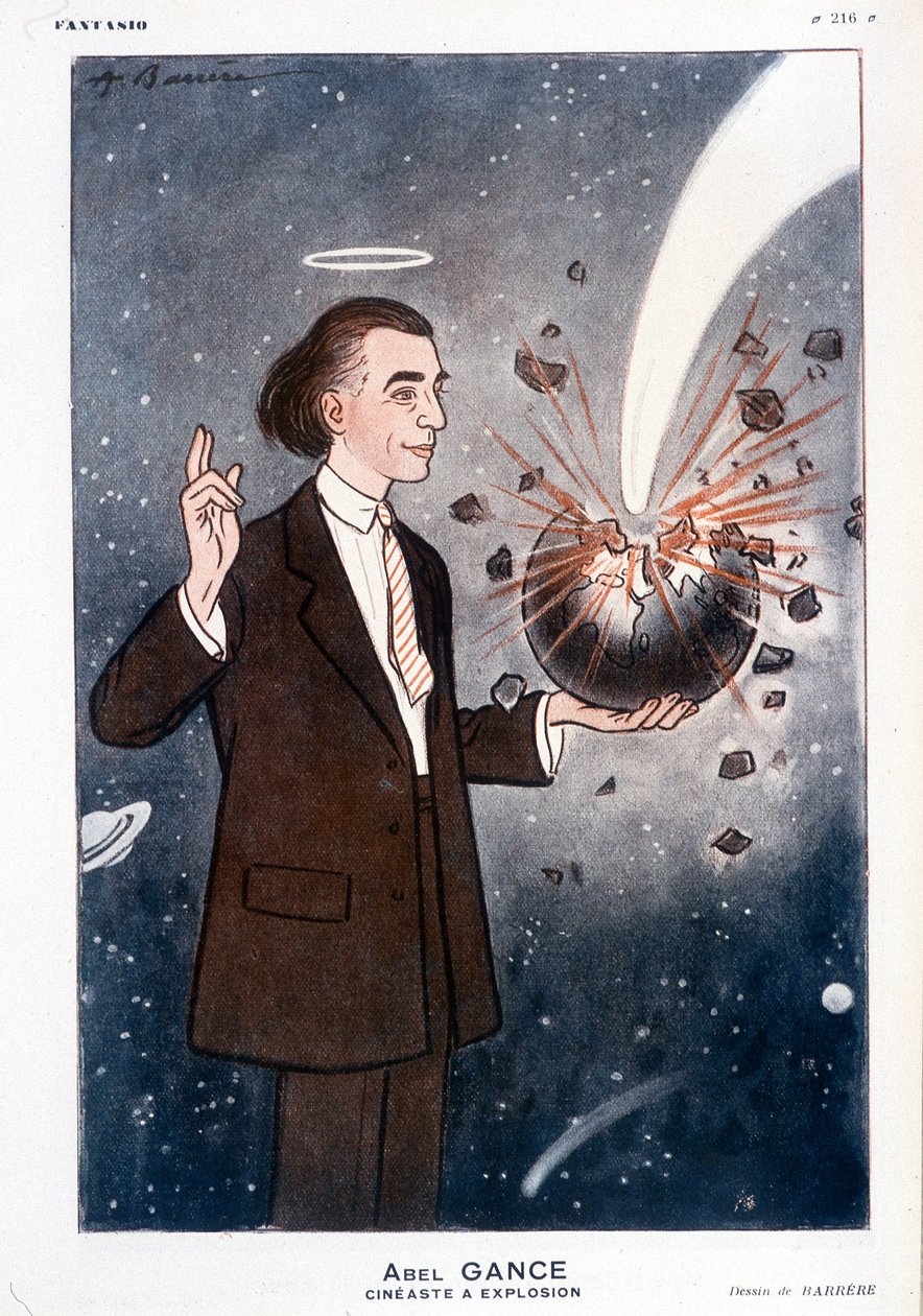Abel Gance, cineasta esplosivo. In Fantasio 01/12/1930 (disegno di Barrère) da Adrien Barrere