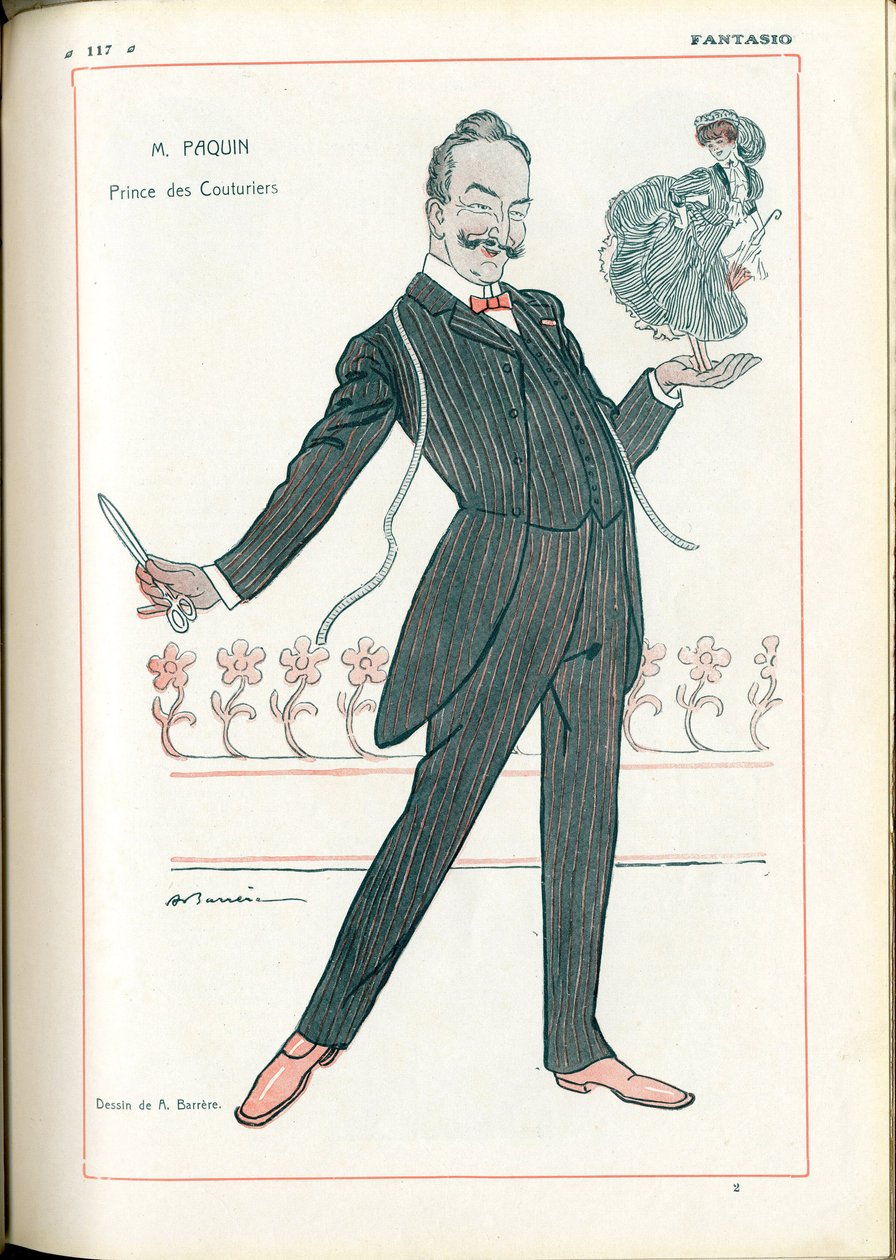 Fantasio: Mestieri, Moda - Sarto Couturier, Paquin, 15/06/1907 (incisione) da Adrien Barrere