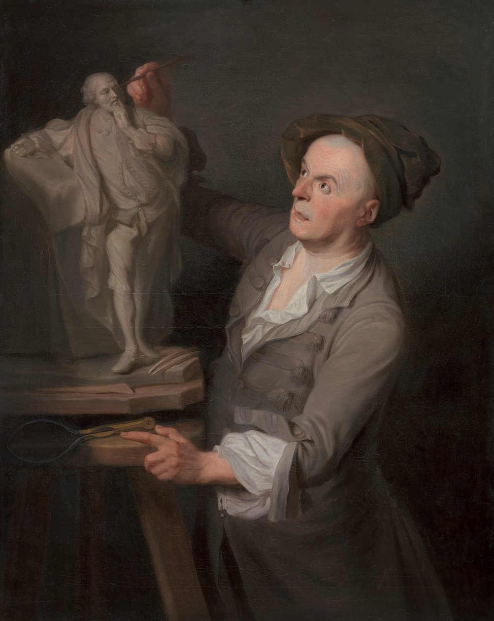 Louis-Francois Roubiliac modella il suo monumento a Shakespeare da Adrien Carpentiers