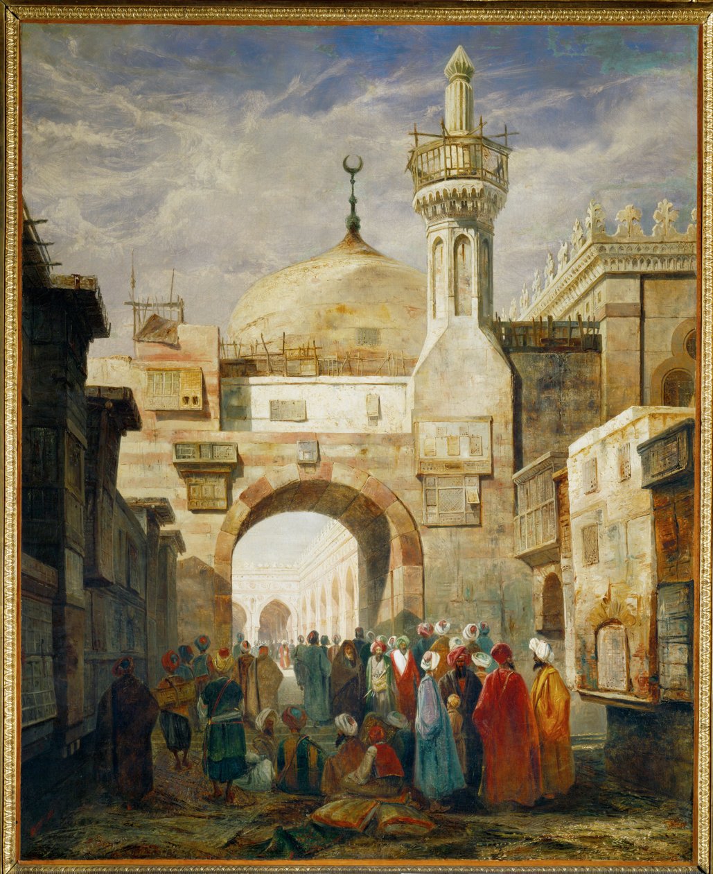 Moschea di al-Azhar al Cairo (dipinto su tela) da Adrien Dauzats