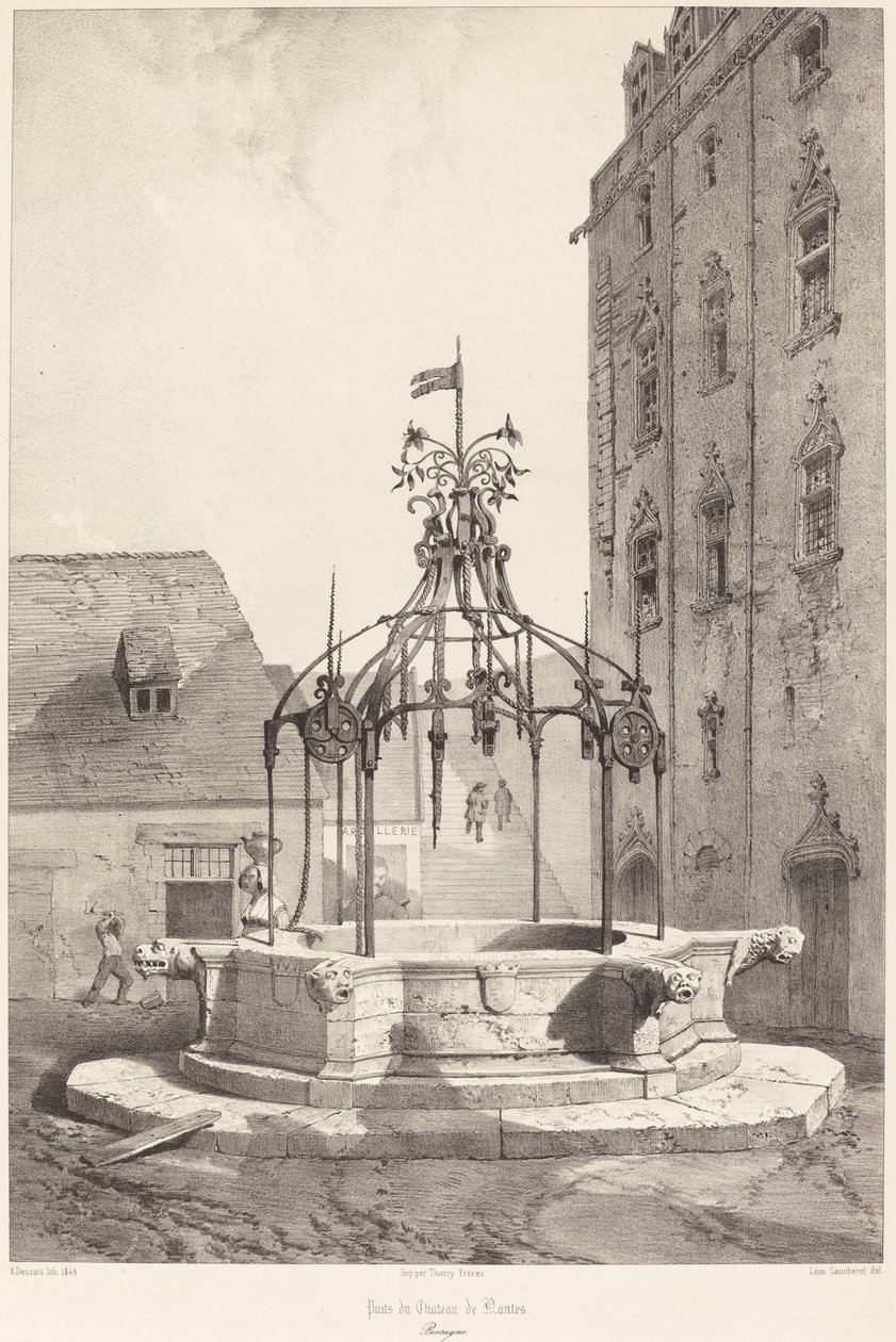 Pozzo del Castello di Nantes, Bretagna da Adrien Dauzats after Léon Gaucherel
