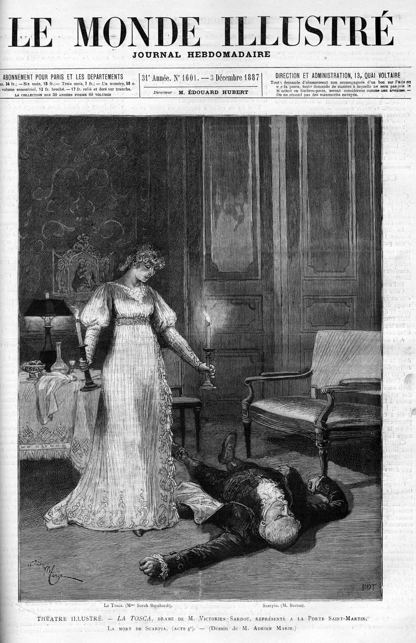 La morte di Scarpia (Monsieur Berton), illustrazione dell