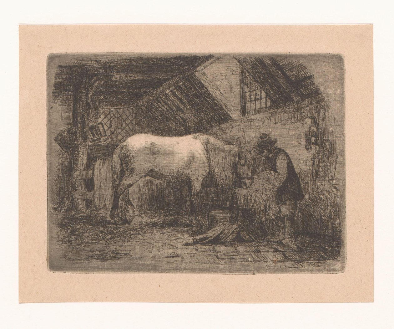 Cavallo in una stalla da Adrien Joseph Verhoeven Ball