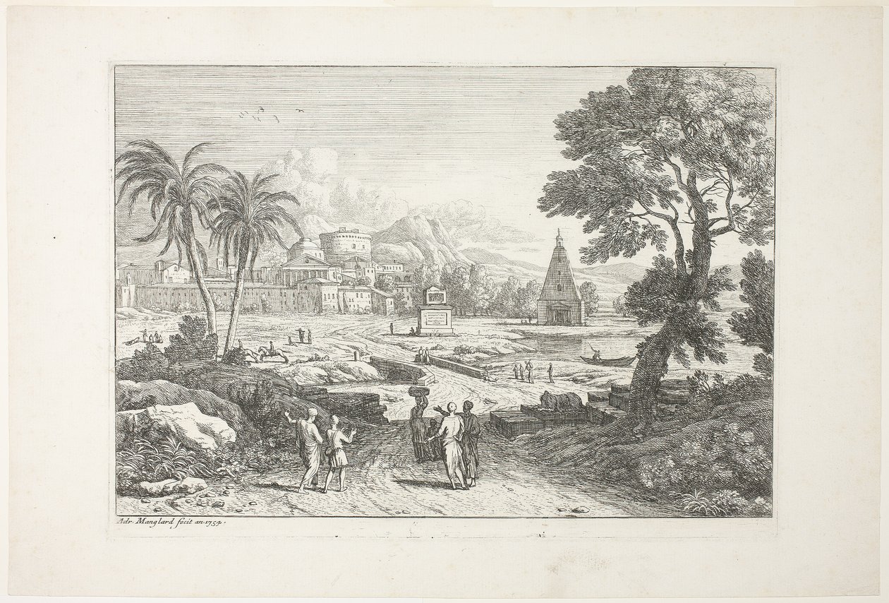 Paesaggio con due palme da Adrien Manglard
