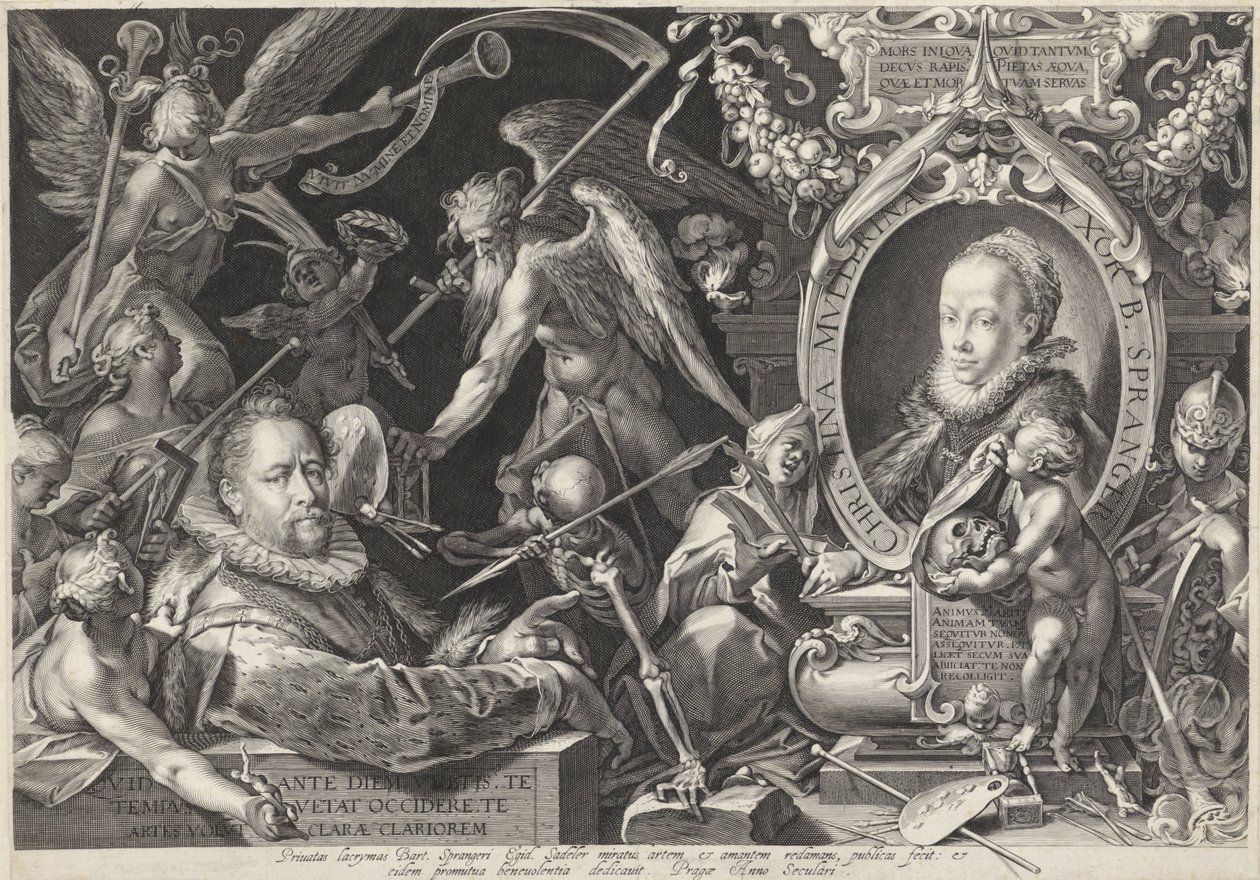 Ritratto allegorico di Bartholomeus Spranger e sua moglie Christina Muller da Egidius  Sadeler (II)