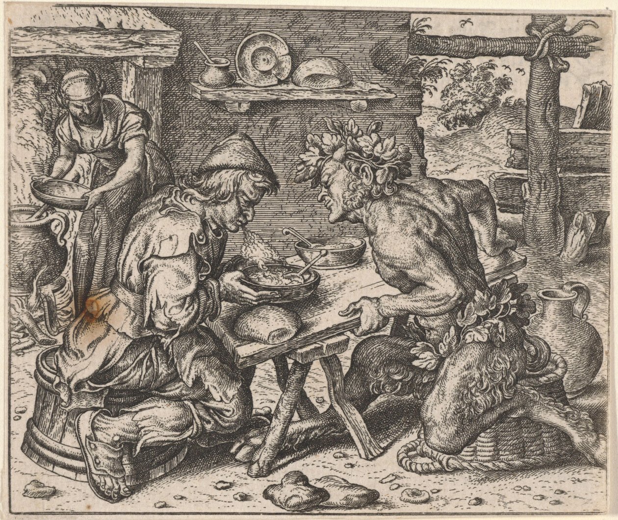 Favola del contadino e del satiro da Egidius  Sadeler (II)