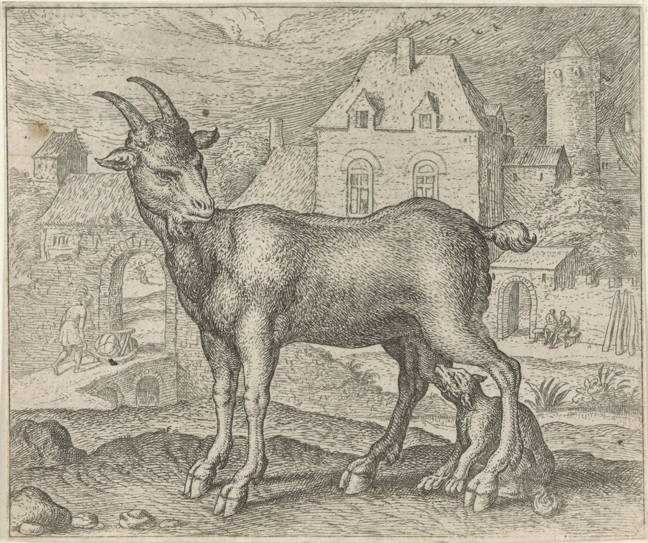 Favola della capra e del giovane lupo da Egidius  Sadeler (II)